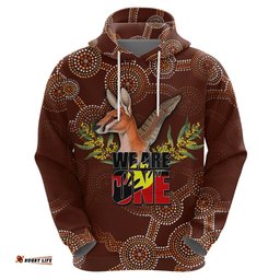 we are one koori and australia hoodie aboriginal pattern