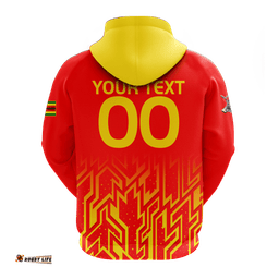 custom personalised zimbabwe cricket the chevrons t20 world cup mens hoodie
