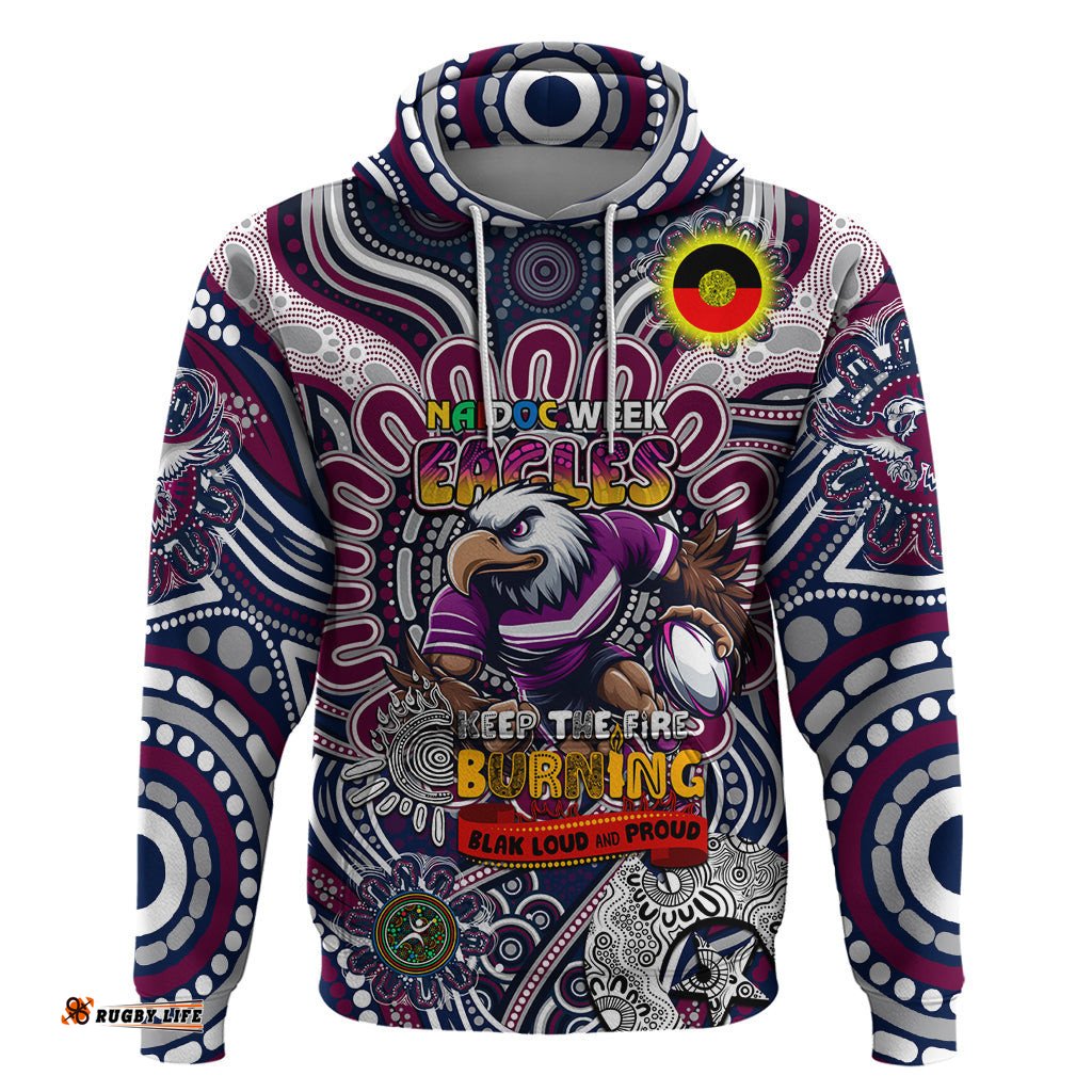 custom naidoc week 2024 eagles hoodie mascot rugby