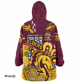 australia naidoc week brisbane city wearable blanket hoodie bronx for our elders aboriginal inspired oodie blue