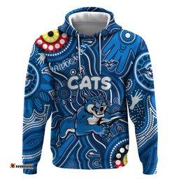 personalised naidoc week 2024 geelong cats hoodie australian aboriginal hand painting
