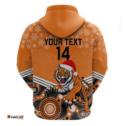 custom tigers rugby christmas hoodie merry xmas mix aboriginal art