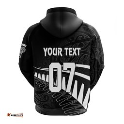 personalised new zealand cricket hoodie black cap t20 world cup
