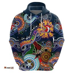 personalised roosters naidoc week 2024 hoodie australia aboriginal dot painting