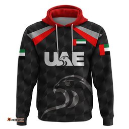 custom personalised united arab emirates uae cricket hoodie falcon special black
