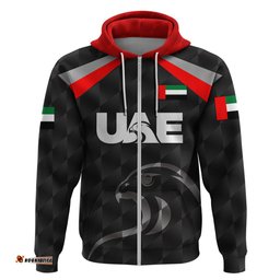 custom personalised united arab emirates uae cricket hoodie falcon special black