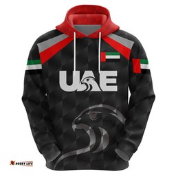 custom personalised united arab emirates uae cricket hoodie falcon special black