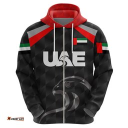 custom personalised united arab emirates uae cricket hoodie falcon special black