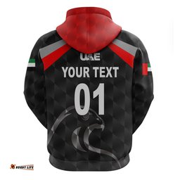 custom personalised united arab emirates uae cricket hoodie falcon special black