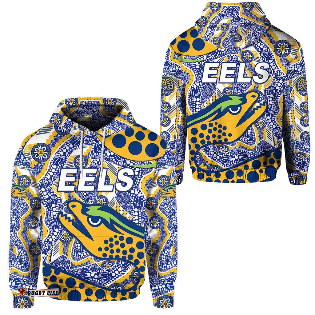 parramatta eels hoodie indigenous simple style blue