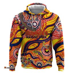 custom naidoc week 2024 sunnies hoodie aboriginal animals keep the fire burning