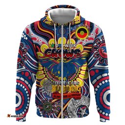 custom adelaide crows naidoc week 2024 hoodie mascot football