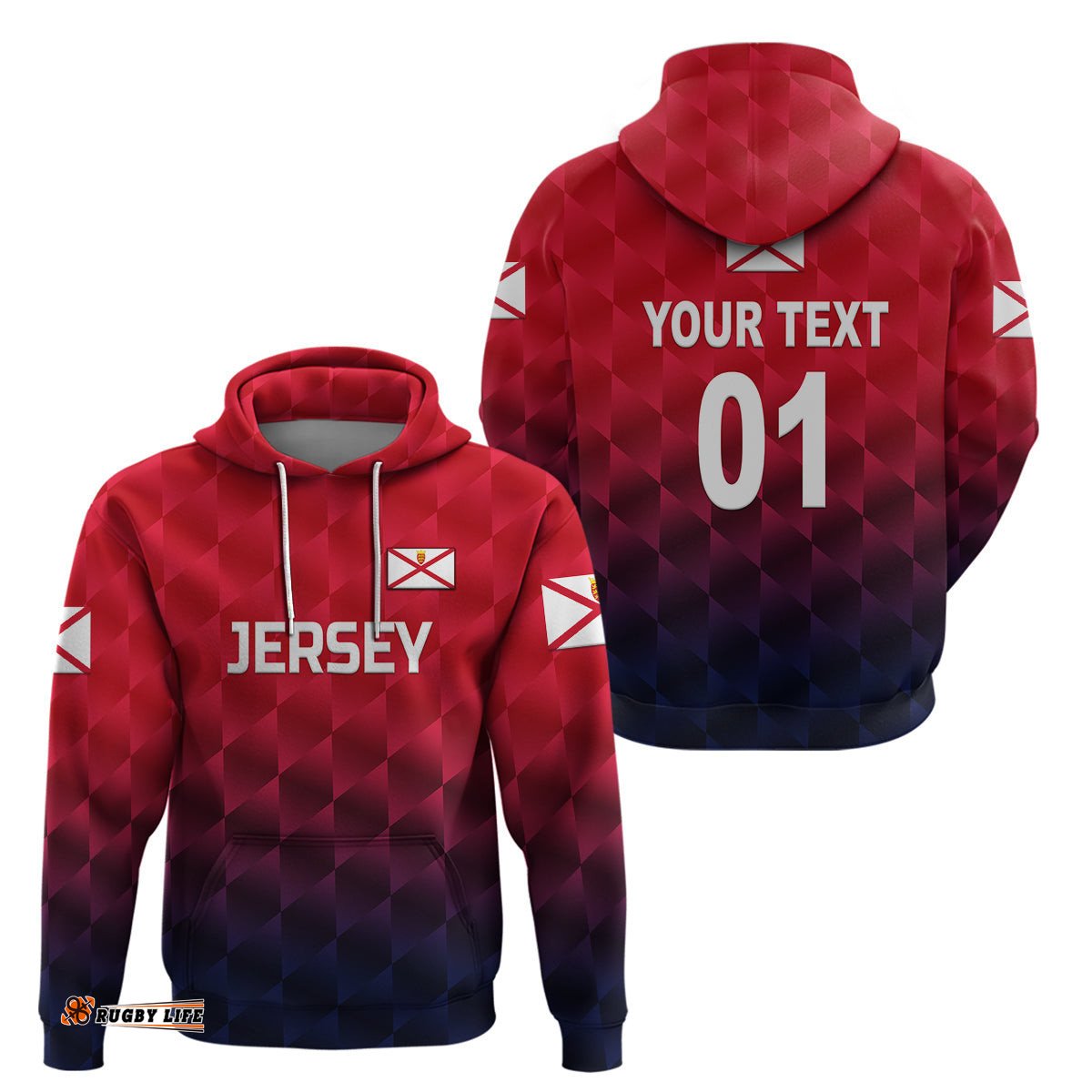 custom personalised the bailiwick of jersey cricket hoodie unique style red no1
