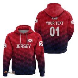 custom personalised the bailiwick of jersey cricket hoodie unique style red no1