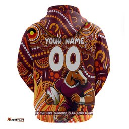 custom australia naidoc week 2024 hoodie brisbane broncos mascot keep the fire burning