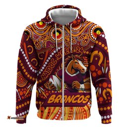 custom australia naidoc week 2024 hoodie brisbane broncos mascot keep the fire burning