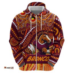 custom australia naidoc week 2024 hoodie brisbane broncos mascot keep the fire burning
