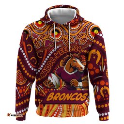 custom australia naidoc week 2024 hoodie brisbane broncos mascot keep the fire burning