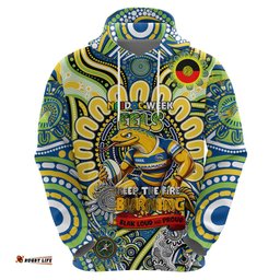 custom naidoc week 2024 eels hoodie mascot rugby
