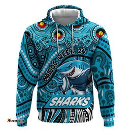 custom australia naidoc week 2024 hoodie sharks mascot keep the fire burning
