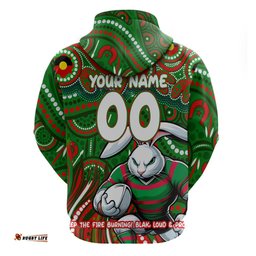 custom australia naidoc week 2024 hoodie rabbitohs mascot keep the fire burning