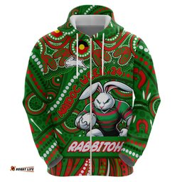 custom australia naidoc week 2024 hoodie rabbitohs mascot keep the fire burning