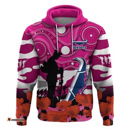 custom text and number cowboys rugby anzac hoodie poppy mix aboriginal magenta version