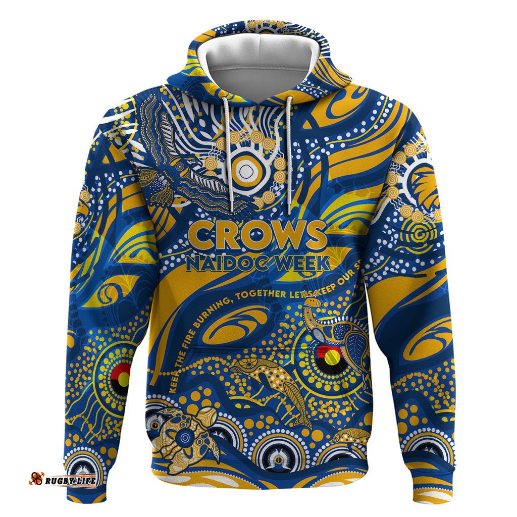 custom naidoc week 2024 eagles hoodie aboriginal animals keep the fire burning