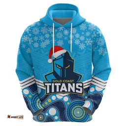 custom titans rugby christmas hoodie merry xmas mix aboriginal art