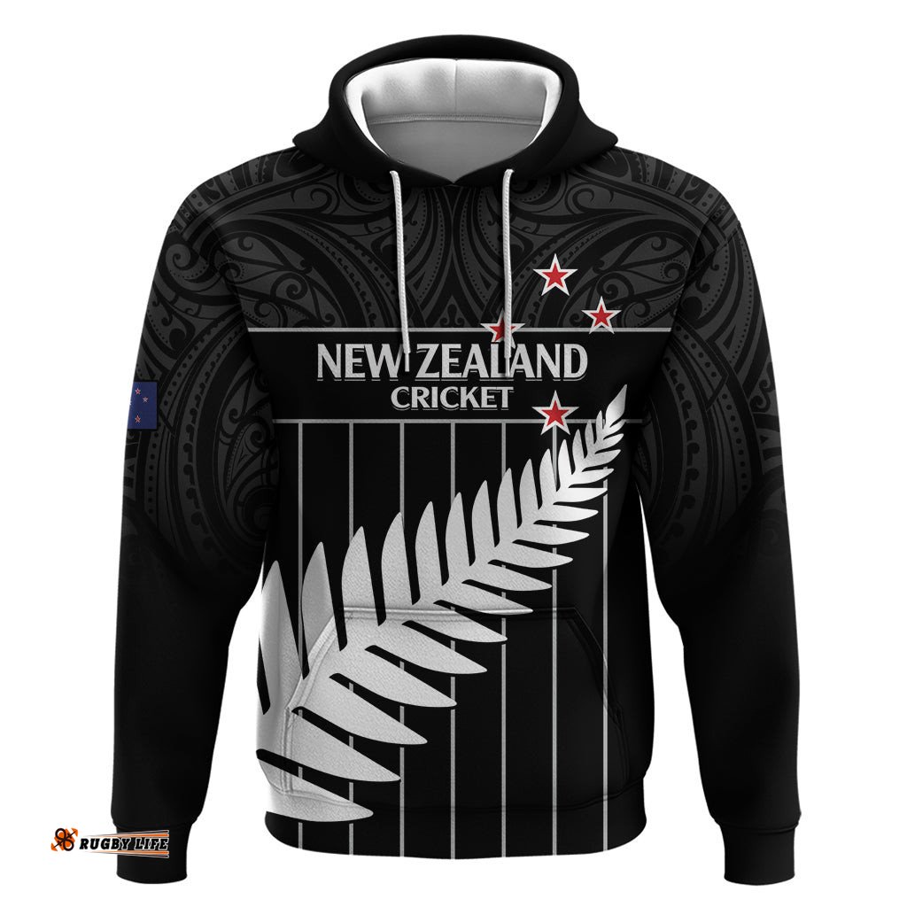 custom new zealand silver fern cricket hoodie aotearoa maori go black cap