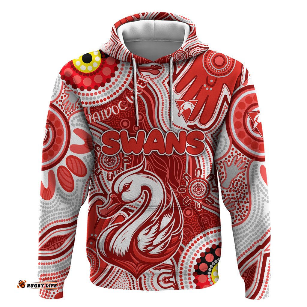 personalised naidoc week 2024 sydney swans hoodie australian aboriginal hand painting