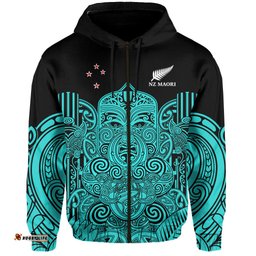 custom text and number new zealand tiki rugby hoodie nz maori koru pattern ver02
