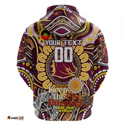 custom naidoc week 2024 broncos hoodie mascot rugby