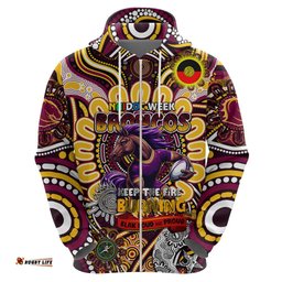custom naidoc week 2024 broncos hoodie mascot rugby
