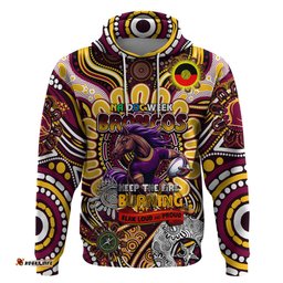 custom naidoc week 2024 broncos hoodie mascot rugby