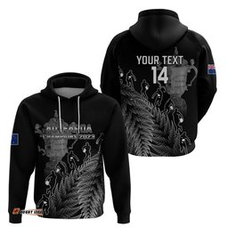 custom new zealand silver fern rugby hoodie all black go champions with trophy proud