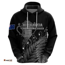 custom new zealand silver fern rugby hoodie all black go champions with trophy proud
