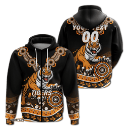 custom personalised tigers rugby aboriginal art hoodie