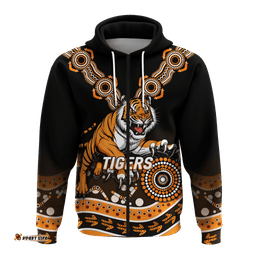 custom personalised tigers rugby aboriginal art hoodie