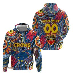 personalised naidoc week 2024 adelaide crows hoodie australian aboriginal hand painting