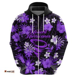 australian hurricanes cricket hoodie baeuty pacific hibiscus and polynesian pattern