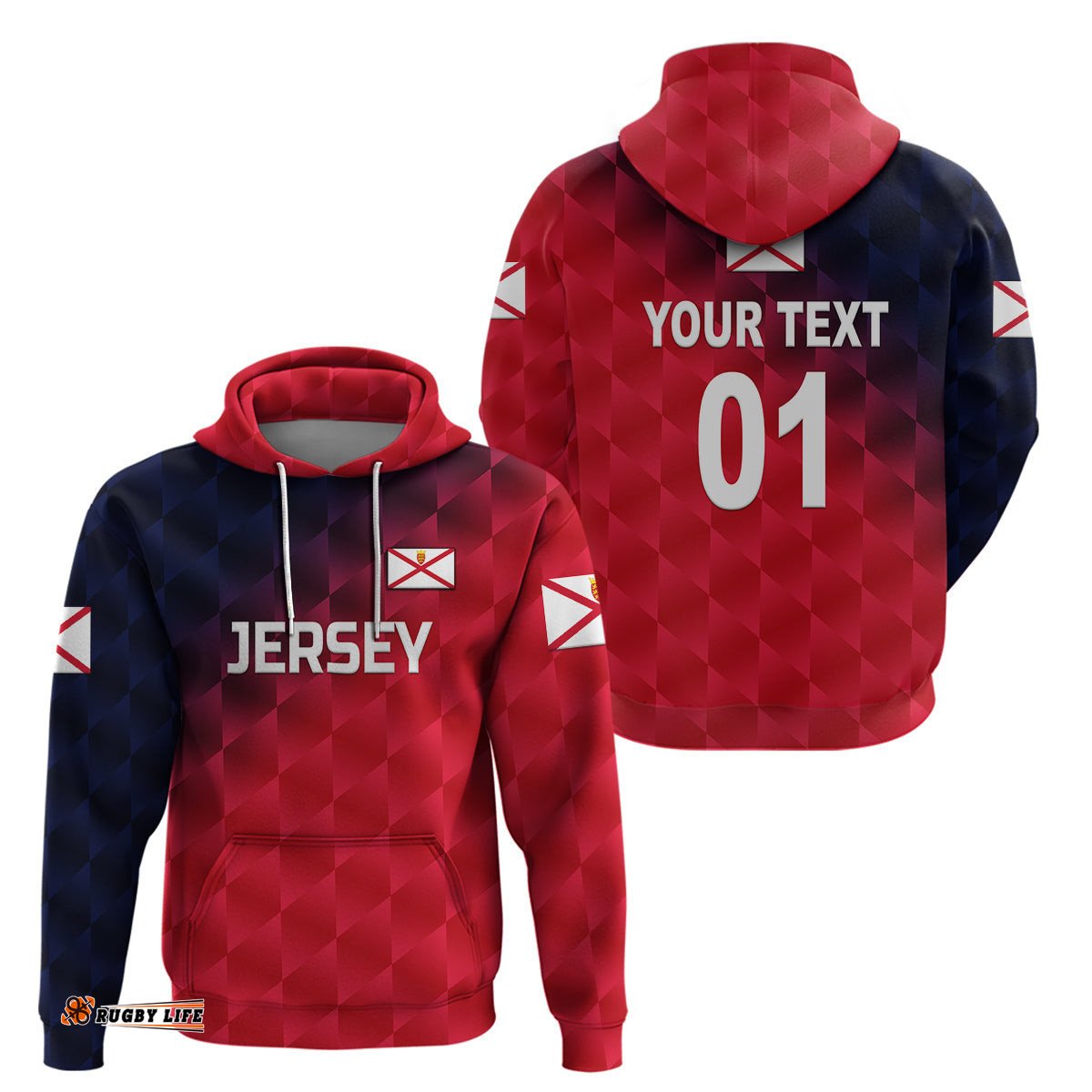 custom personalised the bailiwick of jersey cricket hoodie unique style red no2