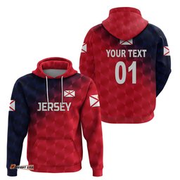 custom personalised the bailiwick of jersey cricket hoodie unique style red no2