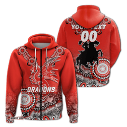 custom personalised dragons rugby aboriginal art hoodie