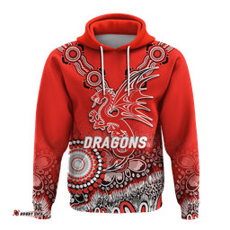 custom personalised dragons rugby aboriginal art hoodie