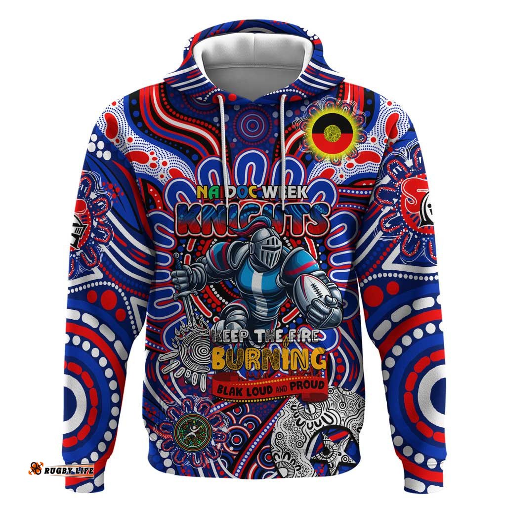 custom naidoc week 2024 knights hoodie mascot rugby
