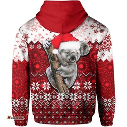 aboriginal christmas koala hoodie red style
