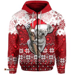 aboriginal christmas koala hoodie red style
