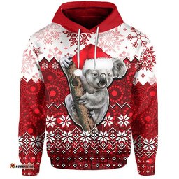aboriginal christmas koala hoodie red style