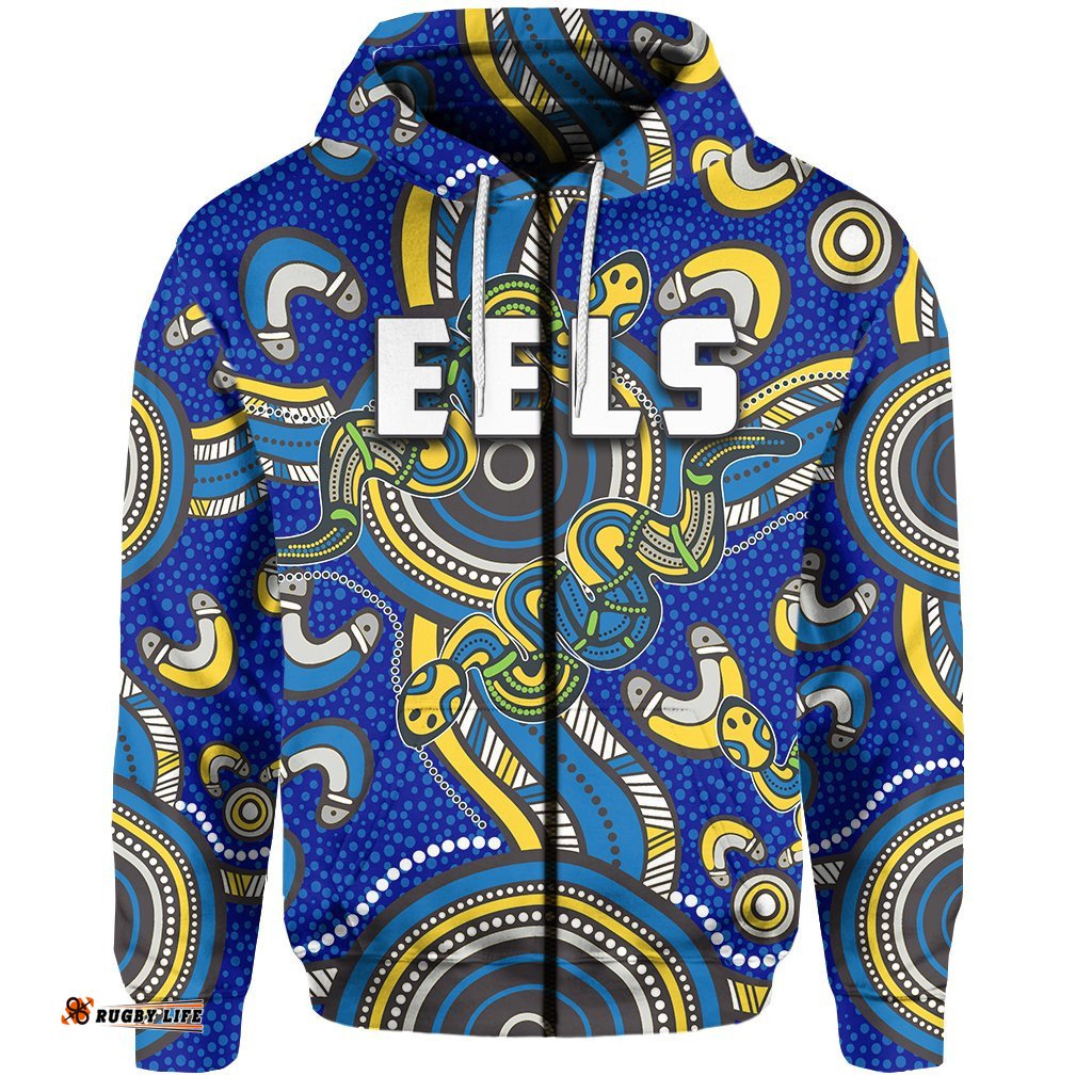 parramatta eels zip hoodie aboriginal rugby style